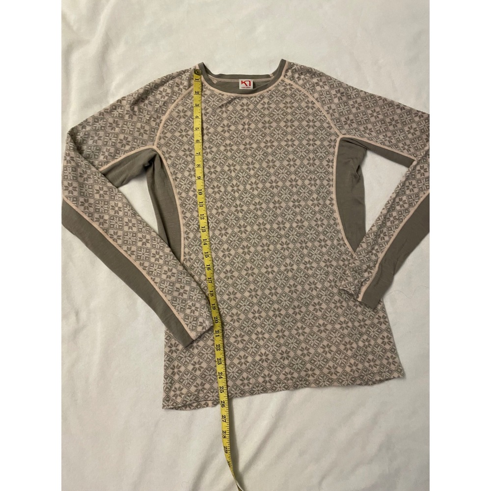 Kari Traa Rose Base Layer Top Womens Large Merino Wool Nordic Taupe 611364 - Picture 6 of 8